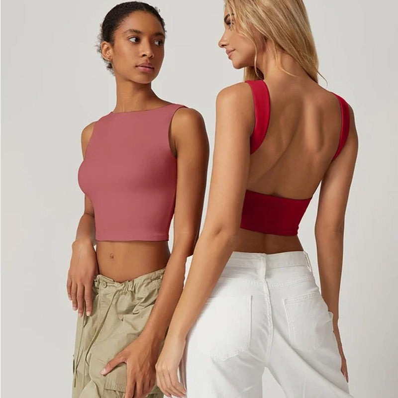 💗LAST DAY SPECIAL PRICE $24.99⚡50K+ SOLD💕👙High Neck Slim Fit Crop Tank Shirt Y2k Tops🖤Stretchy Sleeveless Cropped Camisole For Club Daily Street Outfit UK🇬🇧✨