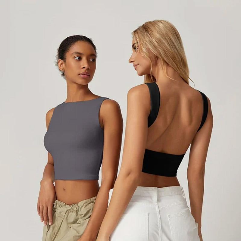 💗LAST DAY SPECIAL PRICE $24.99⚡50K+ SOLD💕👙High Neck Slim Fit Crop Tank Shirt Y2k Tops🖤Stretchy Sleeveless Cropped Camisole For Club Daily Street Outfit UK🇬🇧✨