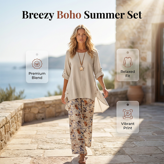🌈2026 Summer Hot Sale 50% OFF!✨Women's Cotton Linen Half Sleeve Top ＆ Pants Set