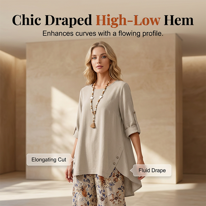 🌈2026 Summer Hot Sale 50% OFF!✨Women's Cotton Linen Half Sleeve Top ＆ Pants Set