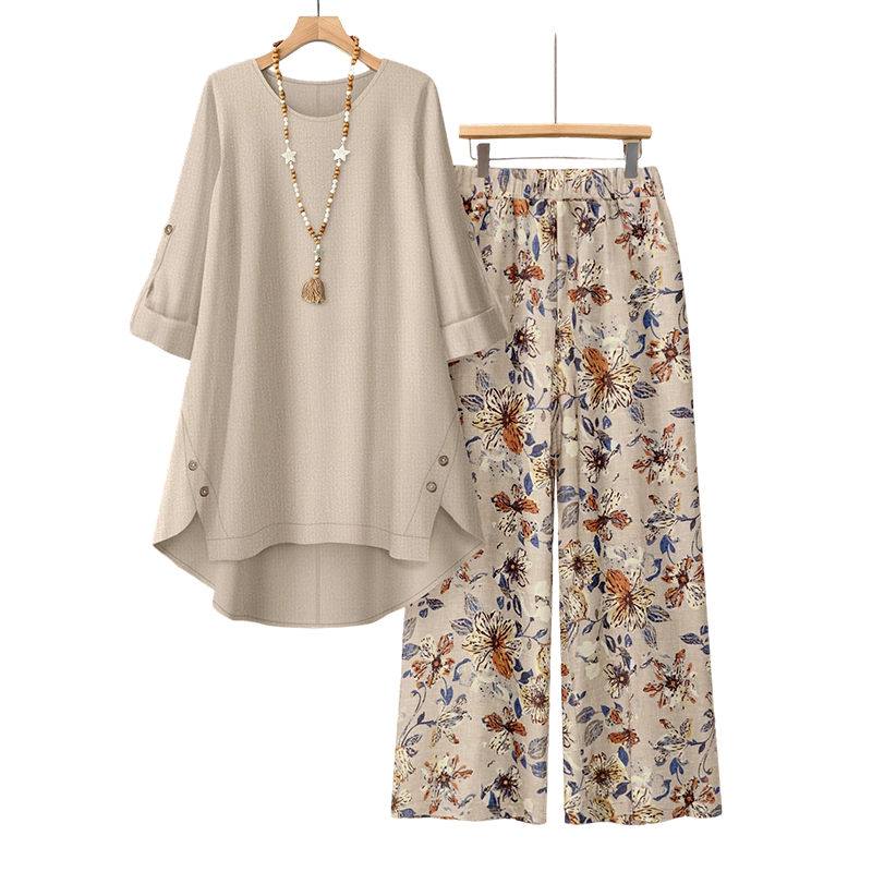 🌈2026 Summer Hot Sale 50% OFF!✨Women's Cotton Linen Half Sleeve Top ＆ Pants Set