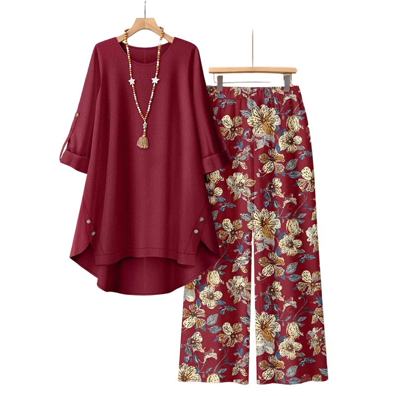 🌈2026 Summer Hot Sale 50% OFF!✨Women's Cotton Linen Half Sleeve Top ＆ Pants Set