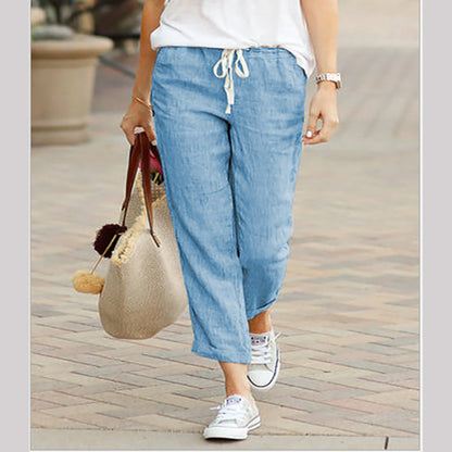 Women's Linen Casual Ankle Pants