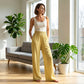 Women's Smocked Waist Striped Gingham Pants