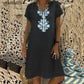 Women's Casual V Neck Printed Dress
