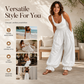 Women's Casual Ruffle Hem Lantern Pants