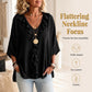 Trending Now⭐💫 Flowy V-Neck Top with Ruffle Accent – Versatile Solid Color That Pairs with Everything