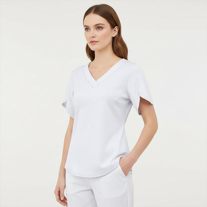 🌊👚 LIMITED TIME 50% OFF! 🌸V-Neck Flutter Sleeve Blouse – Flowing fabric & breezy fit – Summer elegance in every step.