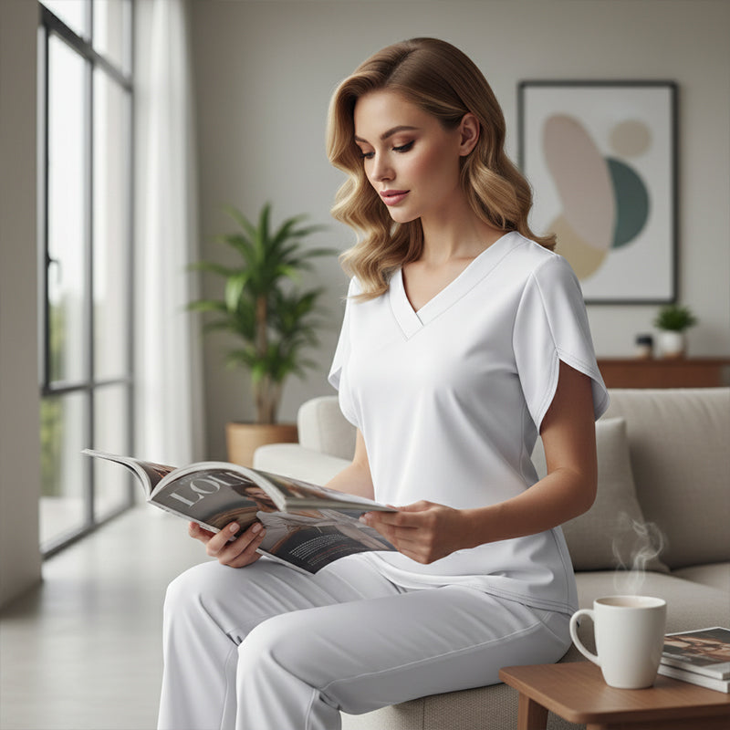 🌊👚 LIMITED TIME 50% OFF! 🌸V-Neck Flutter Sleeve Blouse – Flowing fabric & breezy fit – Summer elegance in every step.