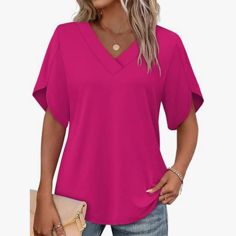 🌊👚 LIMITED TIME 50% OFF! 🌸V-Neck Flutter Sleeve Blouse – Flowing fabric & breezy fit – Summer elegance in every step.