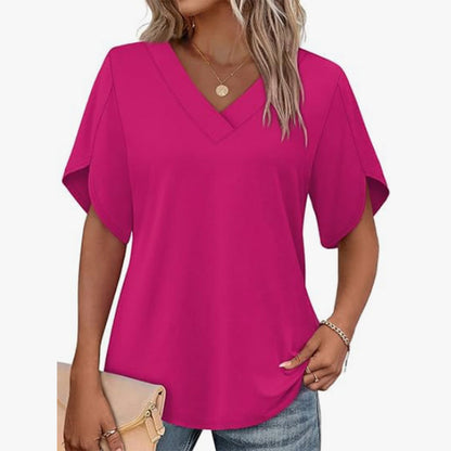 🌊👚 LIMITED TIME 50% OFF! 🌸V-Neck Flutter Sleeve Blouse – Flowing fabric & breezy fit – Summer elegance in every step.
