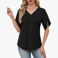 🌊👚 LIMITED TIME 50% OFF! 🌸V-Neck Flutter Sleeve Blouse – Flowing fabric & breezy fit – Summer elegance in every step.