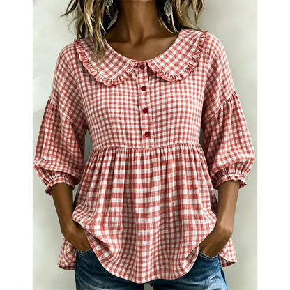 ⌛Limited-Time Offer-Women's Casual Gingham Print Top