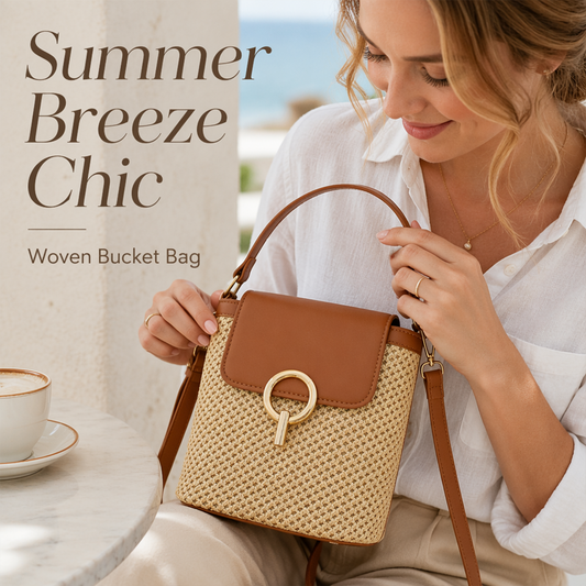 Women Straw Crossbody Handbag