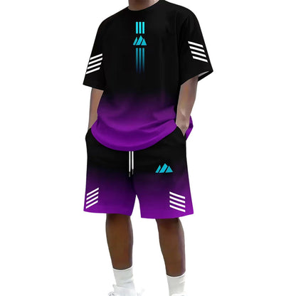 Men's Summer T-Shirt & Shorts Two-Piece Set