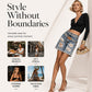 ⌛Limited-Time Offer-Women's Rhinestone Ripped Denim Shorts