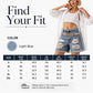 ⌛Limited-Time Offer-Women's Rhinestone Ripped Denim Shorts