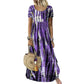 Trending Now⭐💃 Flowy Tie-Dye Midi with Elegant Drape – Versatile Style for Vacations & Urban Strolls