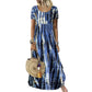Trending Now⭐💃 Flowy Tie-Dye Midi with Elegant Drape – Versatile Style for Vacations & Urban Strolls