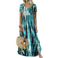 Trending Now⭐💃 Flowy Tie-Dye Midi with Elegant Drape – Versatile Style for Vacations & Urban Strolls