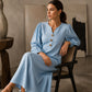 ⌛Limited-Time Offer-Women's Casual V-Neck Maxi Dress with Puff Sleeve