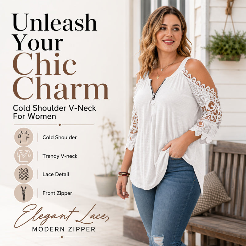 Nora Lace Cold-Shoulder Top