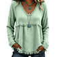 Women's Casual V-Neck Long Sleeve Top