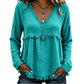 Women's Casual V-Neck Long Sleeve Top