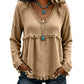 Women's Casual V-Neck Long Sleeve Top