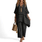 ⌛Limited-Time Offer-Women's Loose V-Neck Striped 2-Piece Casual Set