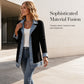 Seasonal Style🛍️Women’s Elegant Denim Spliced Ribbed Knit Coat