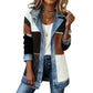 Seasonal Style🛍️Women’s Elegant Denim Spliced Ribbed Knit Coat