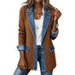 Seasonal Style🛍️Women’s Elegant Denim Spliced Ribbed Knit Coat