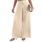 Pleated Wide-Leg Pants with Drawstring Waist