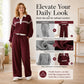 Women's Stripe Patchwork Sweatshirt & Wide-Leg Pants Set