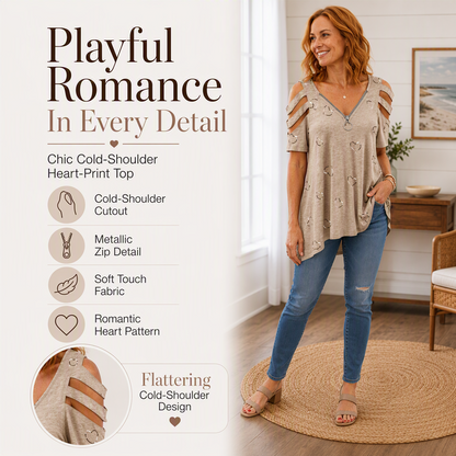 Bestseller💕 Cold Shoulder Tee – Trendy Cutout & Easy Pairing for Every Look