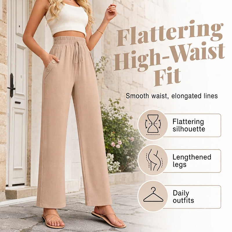 ✨🛍️Fresh Drop - Casual Wide-Leg Pants with Functional Pockets – Easy Styling from Coffee Runs to Resort Walks