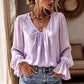 Women's Elegant Solid Color V-Neck Blouse