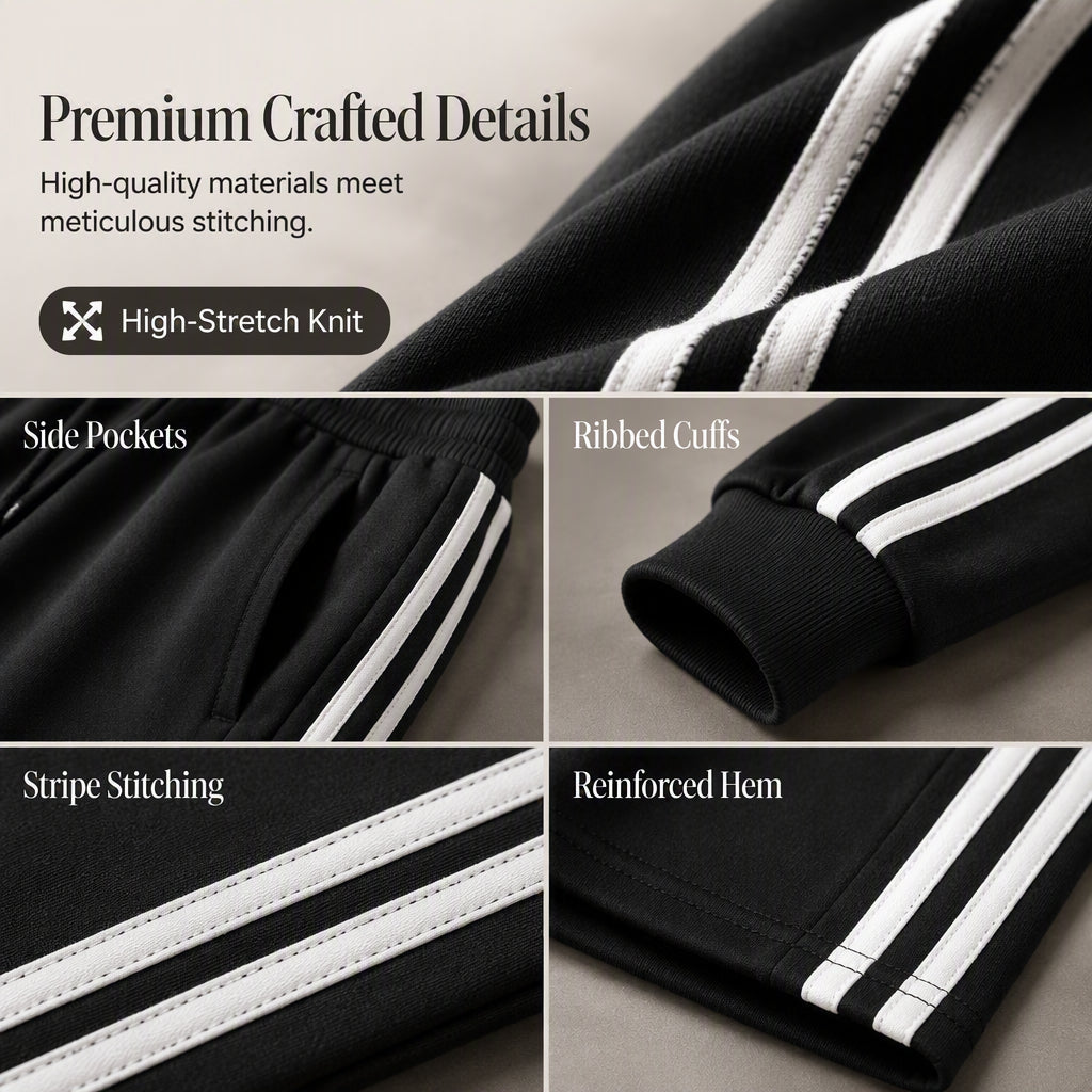 ⌛Limited-Time Discount-Women's Two-Piece Casual Set V-Neck Long Sleeve Top and Wide Leg Striped Pants Outfit