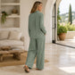 Women's Casual Long-Sleeve Top & Pants 2-Piece Set