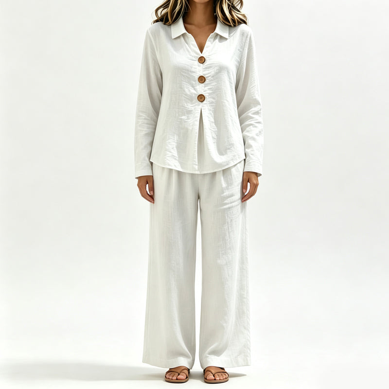 Women's Casual Long-Sleeve Top & Pants 2-Piece Set