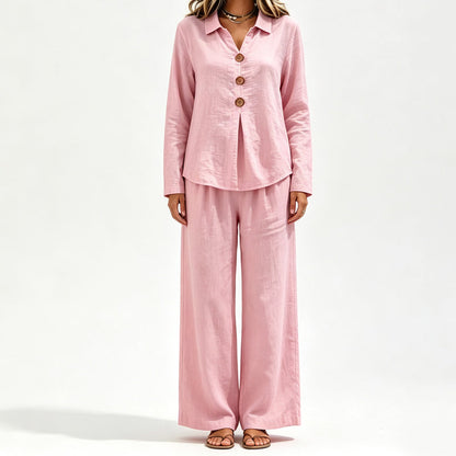 Women's Casual Long-Sleeve Top & Pants 2-Piece Set