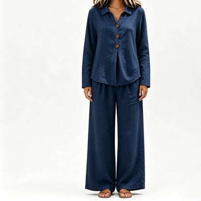 Women's Casual Long-Sleeve Top & Pants 2-Piece Set