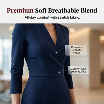 Elegant Stand Collar V-Neck Bodycon Dress