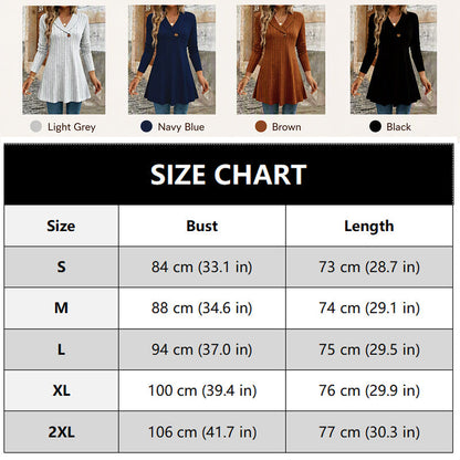 Women's V Neck Ribbed Knit Casual Top