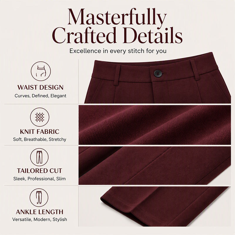 Women's High Waisted Cropped Suit Pants