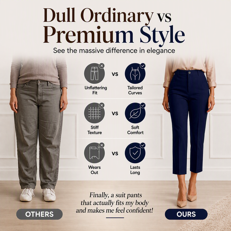 Women's High Waisted Cropped Suit Pants
