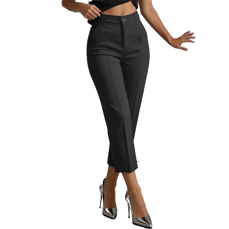 Women's High Waisted Cropped Suit Pants