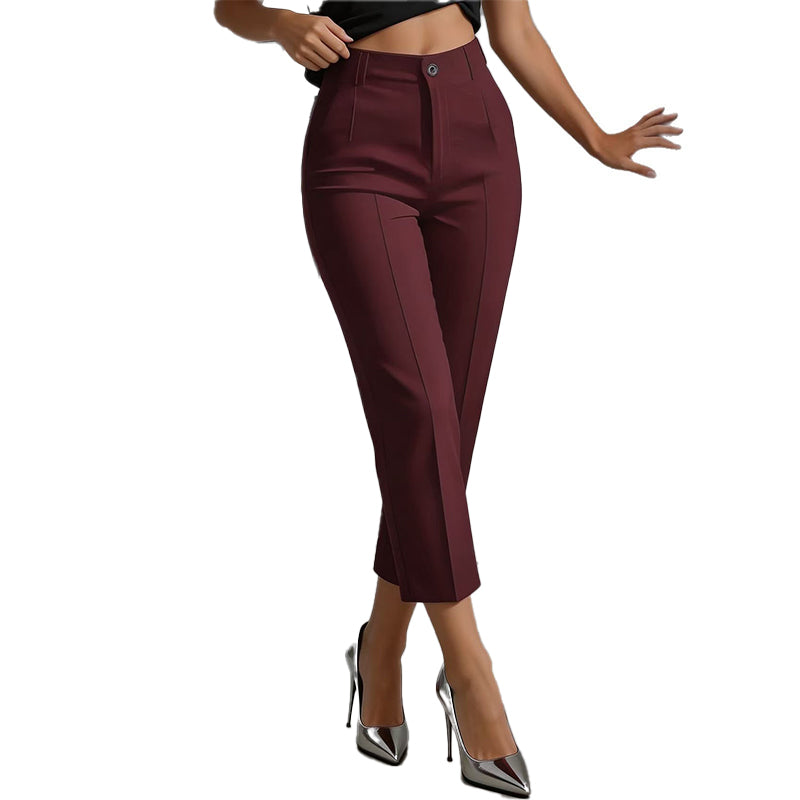 Women's High Waisted Cropped Suit Pants