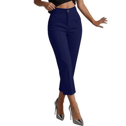 Women's High Waisted Cropped Suit Pants